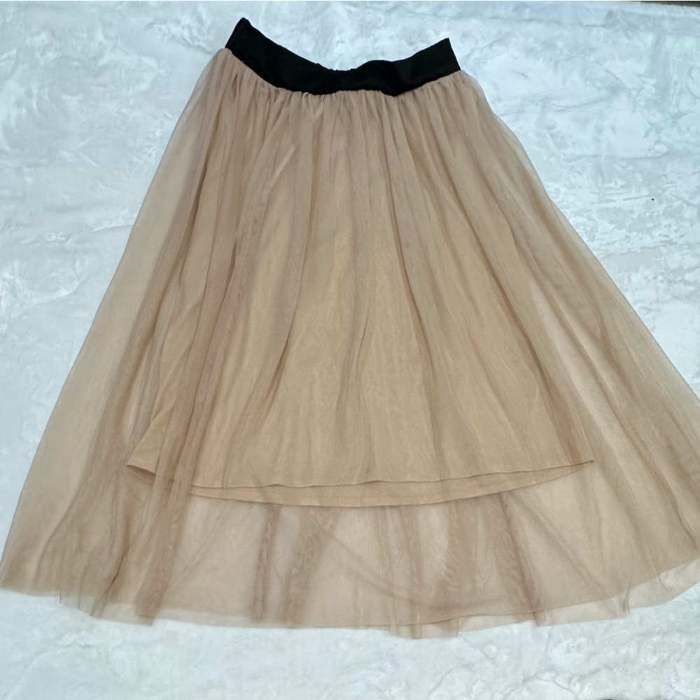 Fire Los Angeles Black Cream High-Low Midi Skirt Size M - Picture 2 of 10